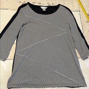 Christopher & Banks Black and White Long Sleeve Tee